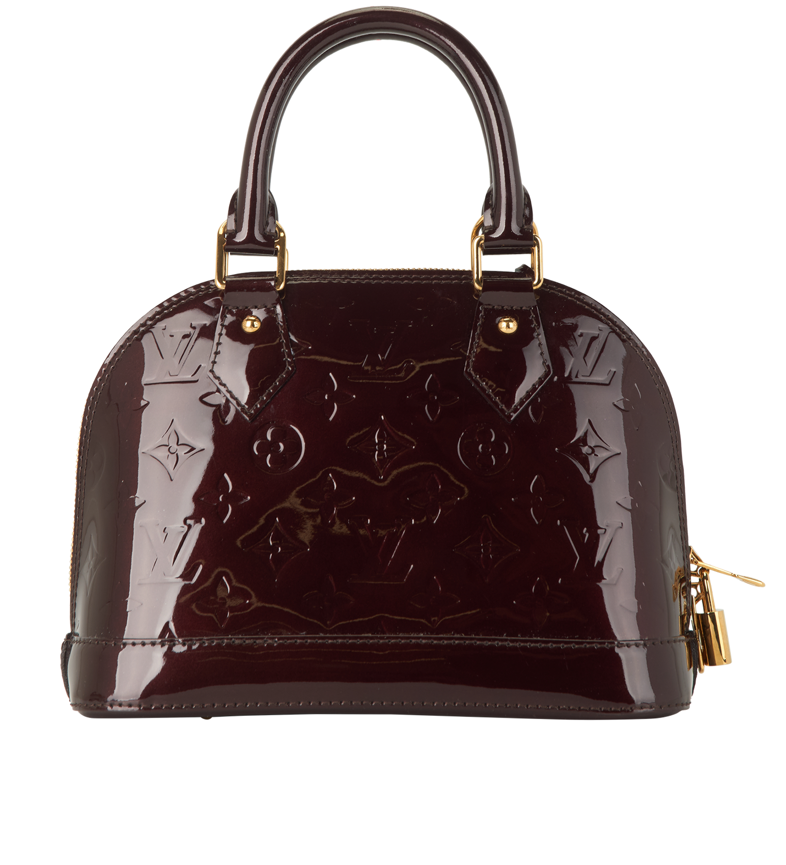 Alma BB, &pound;1,100, Handbags, Burgundy, Patent Leather, Back view